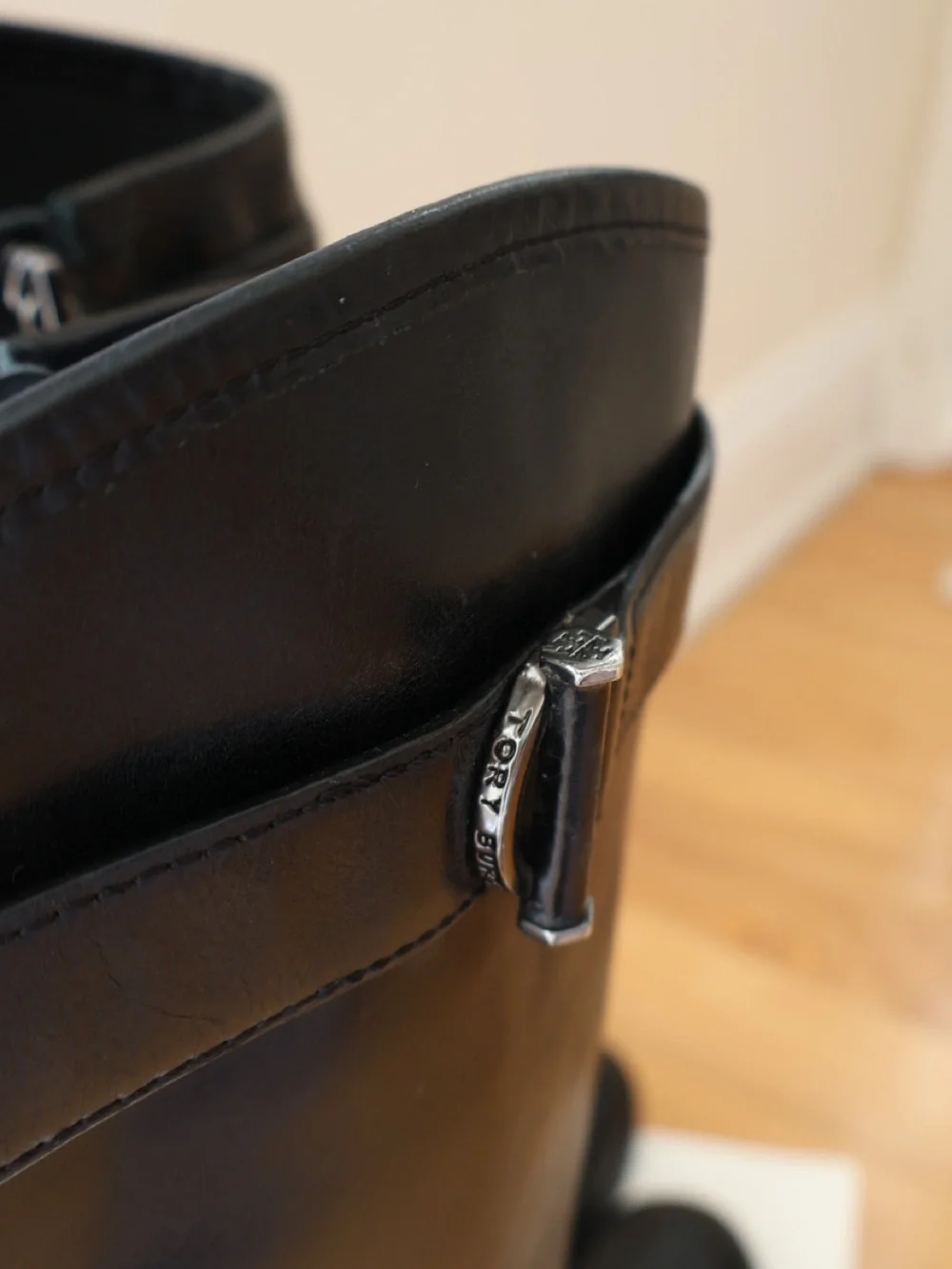 Tory Burch Grace Black Leather Knee High Riding Boots Women’s Size 8 Old Money